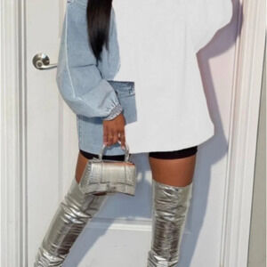 Women Casual Contrast Mini Dress/Shirt Dress